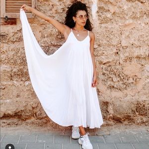 Silk white maxi dress